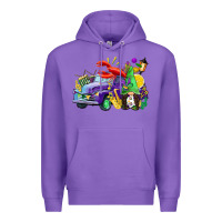 Purple mardi gras gnome on the truck Premium Hoodie - CowGirlArtShop