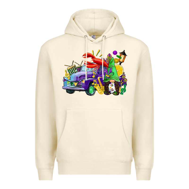 Mardi Gras Gnome On The Truck Premium Hoodie by CowGirlArtShop | Teevron