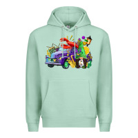 Seafoam mardi gras gnome on the truck Premium Hoodie - CowGirlArtShop