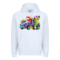 White mardi gras gnome on the truck Premium Hoodie - CowGirlArtShop