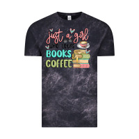 Cloud Black just a girl who loves books and coffee Vintage Tee - MaliasSmallBusiness