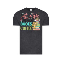 Vintage Black just a girl who loves books and coffee Vintage Tee - MaliasSmallBusiness