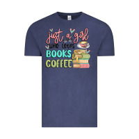 Vintage Denim just a girl who loves books and coffee Vintage Tee - MaliasSmallBusiness