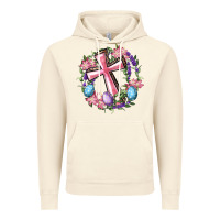 Vintage Artic Cross With Floral Wreath And Easter Eggs Vintage Hoodie - RanaPortraitStore