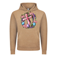 Vintage Coffee Cross With Floral Wreath And Easter Eggs Vintage Hoodie - RanaPortraitStore