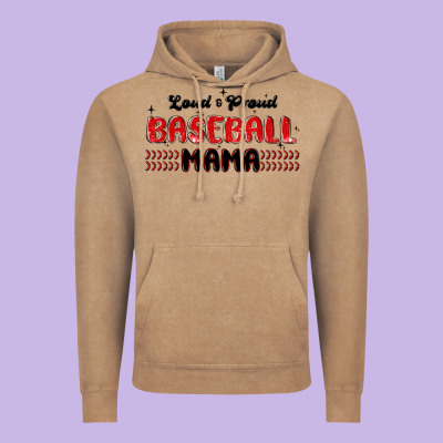 Loud And Proud Baseball Mama Vintage Hoodie Designed By Maliassmallbusiness