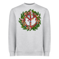 Heather Grey Christmas peace Heavyweight Sweatshirt - MaliasSmallBusiness