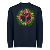 Navy Christmas peace Heavyweight Sweatshirt - MaliasSmallBusiness