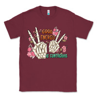 Burgundy good energy is contagious Classic Tee - MaliasSmallBusiness