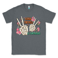 Charcoal Heather good energy is contagious Classic Tee - MaliasSmallBusiness