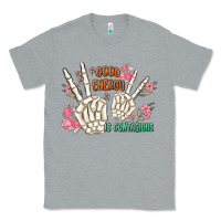Heather Grey good energy is contagious Classic Tee - MaliasSmallBusiness