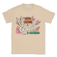 Mushroom good energy is contagious Classic Tee - MaliasSmallBusiness
