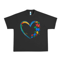 Pigment Black autism heart Urban Heavy Tee - MaliasSmallBusiness