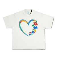 Pistachio autism heart Urban Heavy Tee - MaliasSmallBusiness
