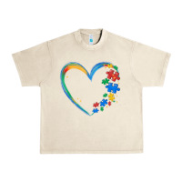 Sandshell autism heart Urban Heavy Tee - MaliasSmallBusiness