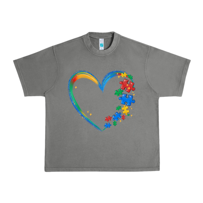 Autism Heart Urban Heavy Tee by MaliasSmallBusiness | Teevron