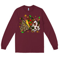 Burgundy hair stylist with christmas tree Long Sleeve Tee - MaliasSmallBusiness
