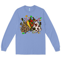 Colony Blue hair stylist with christmas tree Long Sleeve Tee - MaliasSmallBusiness