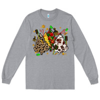 Heather Grey hair stylist with christmas tree Long Sleeve Tee - MaliasSmallBusiness