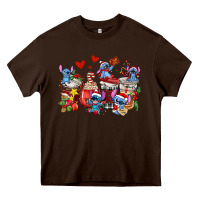 Christmas Stitch Coffee Cups Heavy Core Tee | Teevron