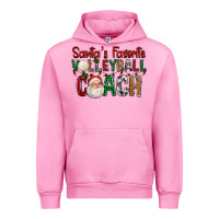 Fuchsia Pink Santa's Favorite Volleyball Coach For Christmas Urban Hoodie - FaDigitalArtStudio