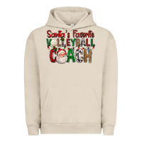 Pigment French Oak Santa's Favorite Volleyball Coach For Christmas Urban Hoodie - FaDigitalArtStudio