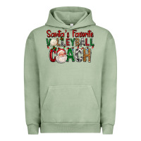 Pigment Oil Green Santa's Favorite Volleyball Coach For Christmas Urban Hoodie - FaDigitalArtStudio