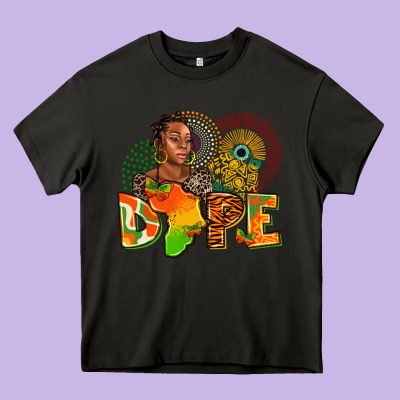 Dope Juneteenth Heavy Core Tee Designed By Adodesignshop
