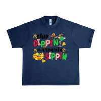 Navy chip dippin' margarita sippin Urban Heavy Tee - MaliasSmallBusiness