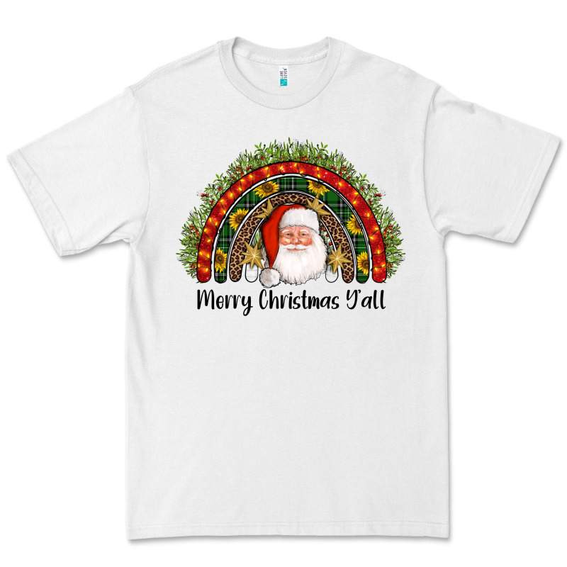 Merry Christmas Y'all Santa Rainbow Premium Tee by AdoDesignShop | Teevron