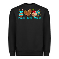 Black peace love teach Heavyweight Sweatshirt - NancyCooperArtShop