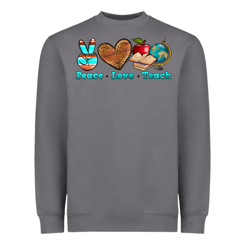 Peace Love Teach Heavyweight Sweatshirt by NancyCooperArtShop | Teevron