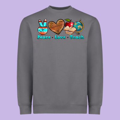 Peace Love Teach Heavyweight Sweatshirt Designed By Nancycooperartshop