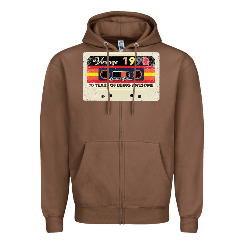 30th Birthday 30 Years 1990 Retro Tape Cassette Zipper Hoodie by Bettercallsaul | Teevron