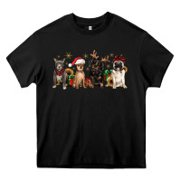 Black christmas chihuahua pitbull pug dachshund Heavy Core Tee - JahusDesignShop