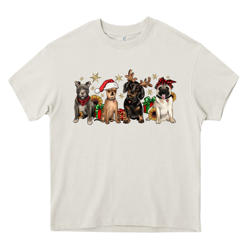 Christmas Chihuahua Pitbull Pug Dachshund Heavy Core Tee by JahusDesignShop | Teevron