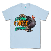 Dusty Blue Thanksgiving turkey gobble gobble Classic Tee - NancyCooperArtShop