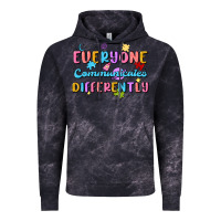 Cloud Black everyone communicates differently Vintage Hoodie - MaliasSmallBusiness