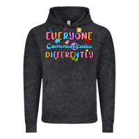 Vintage Black everyone communicates differently Vintage Hoodie - MaliasSmallBusiness