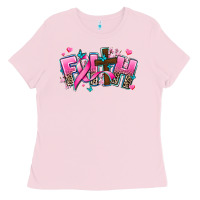 Bubblegum Pink cancer faith cross Ladies Tee - AdoDesignShop