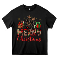Black merry christmas dachshund Heavy Core Tee - JahusDesignShop