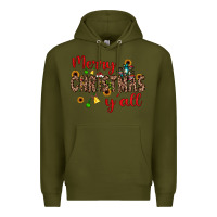 Army Green merry christmas y'all Premium Hoodie - JahusDesignShop
