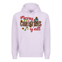 Lilac merry christmas y'all Premium Hoodie - JahusDesignShop