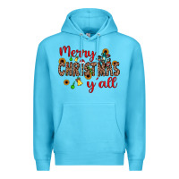 Ocean Blue merry christmas y'all Premium Hoodie - JahusDesignShop
