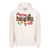 Pale Pink merry christmas y'all Premium Hoodie - JahusDesignShop
