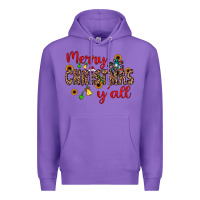 Purple merry christmas y'all Premium Hoodie - JahusDesignShop