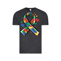 Vintage Black autism puzzle ribbon Vintage Tee - MaliasSmallBusiness