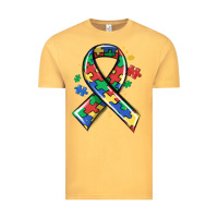 Vintage Mustard autism puzzle ribbon Vintage Tee - MaliasSmallBusiness