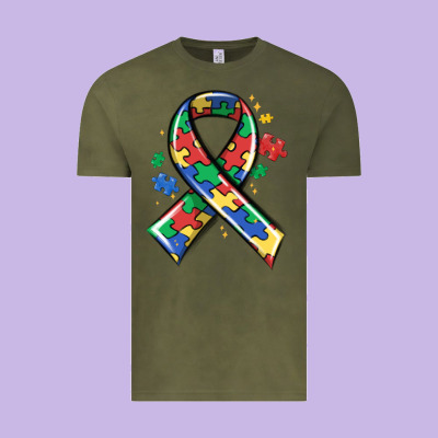 Autism Puzzle Ribbon Vintage Tee Designed By Maliassmallbusiness