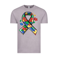 Vintage Zinc autism puzzle ribbon Vintage Tee - MaliasSmallBusiness
